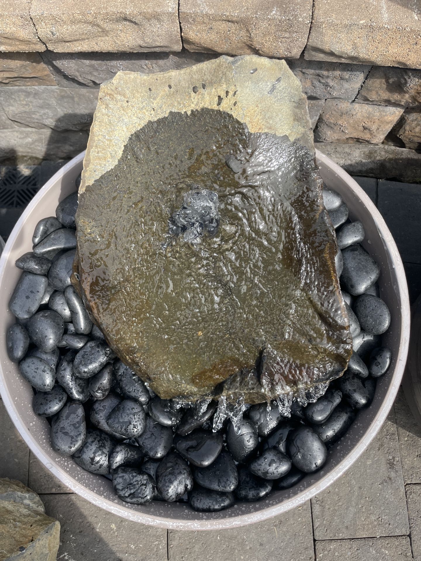 26” Custom Natural Basalt Rock Water Fountain Complete Package