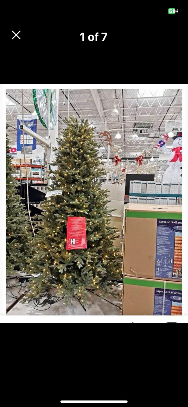 Costco 700 LED lights 7.5ft Pre-lit Beautiful Christmas Tree w/remote #1900230