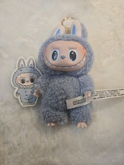 Labubu exciting macaron sea salt  coconut plush toy keychain