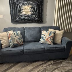 Blue Queen Sleeper Sofa