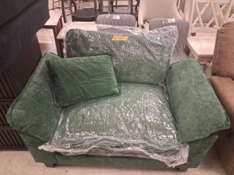 Green Fabric Oversized Accent Chair