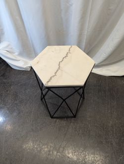 Faux Marble Hexagon Table