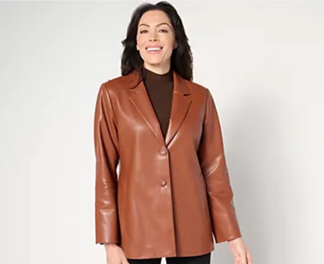 Dennis Basso Regular Luxe Faux Leather Jacket