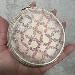 Coach Waverly Opt Art Signature round coin purse