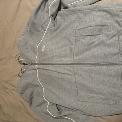 Hugo Boss Zip Up Sweater Xl Grey 