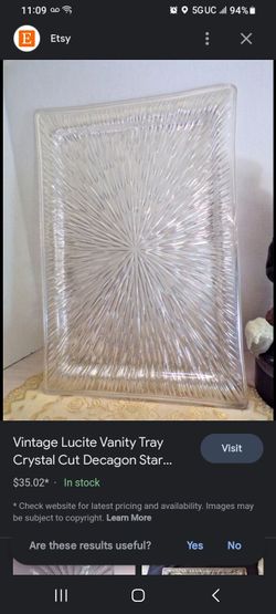 Mid Century Lucite Dresser Tray