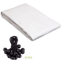 Multi-functional Waterproof and UV-Protected Outdoor Metal Chicken Coop Cover with 22 Free Bungee Balls