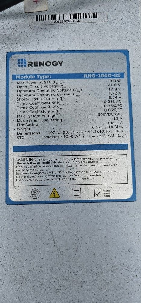 Renogy Solar Panels RNG-100D-SS
