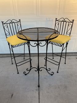 Upscale Wrought Iron Sturdy Bistro Set
