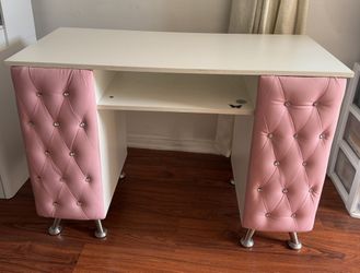 Pink Nail Tech Desk