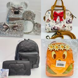 $175 Each ❤️ Disney Silver Sequins Batman Lady And The Tramp Orange Bird Loungefly Mini Backpack 