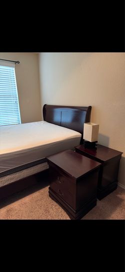 Queen Bed (Frame Included), Two Nightstands, and Dresser Set