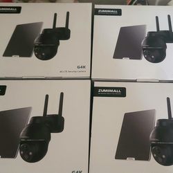 Four 4G LTE security cameras brand new Wireless Solar Charger