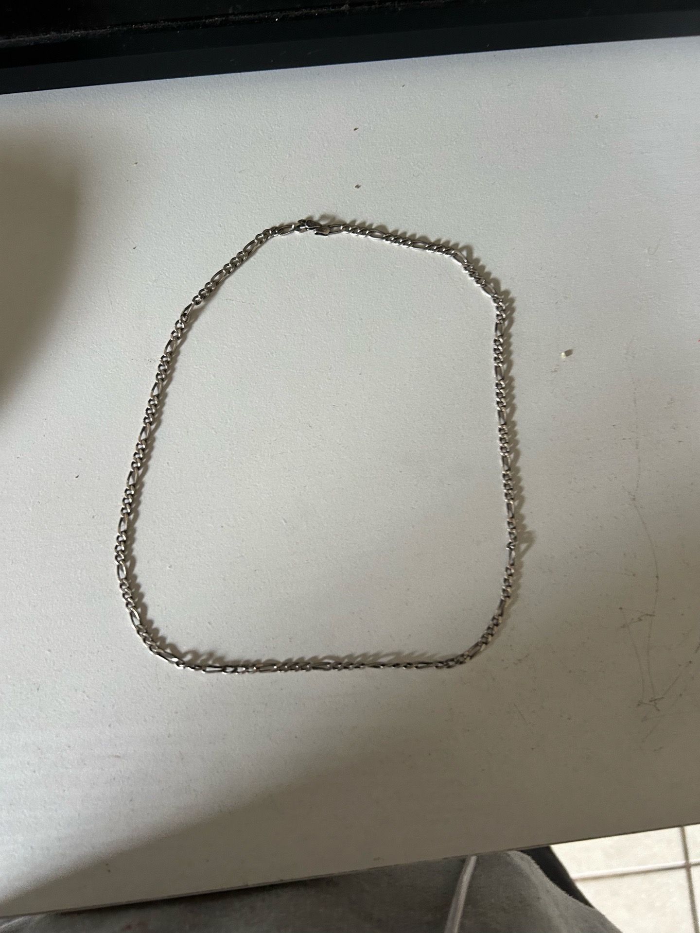 925 sterling silver figaro chain 22mm