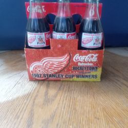1997 Stanley Cup Champion Detroit Red Wings Coke Bottles