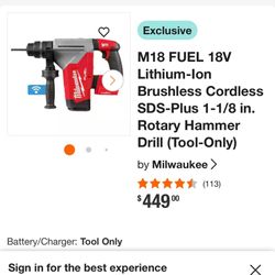 Rotary Hammer Drill (Tool-Only)