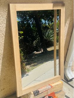 Wood vanity mirror