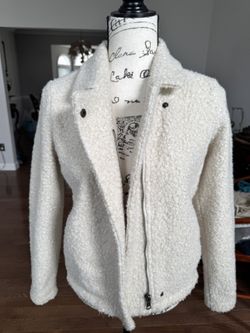White Fleece Jacket. Size S