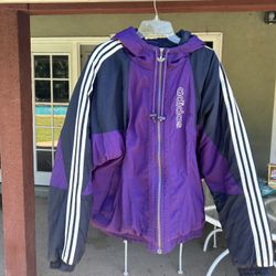 Large Adidas Purple Puffer Jacket Excellent Condition 