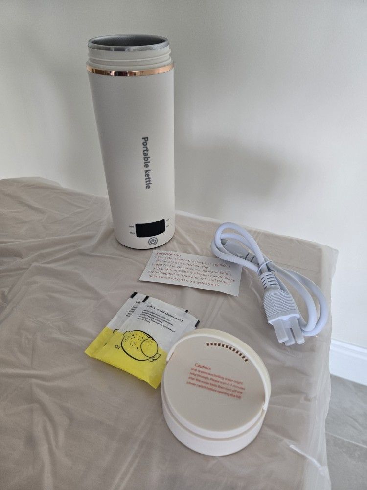 Portable Kettle Got Drink Tumbler - Cream with Rose Gold Trim