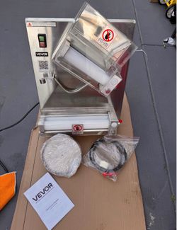 Pizza Dough Roller Sheeter, 3-14 Inch Automatic Stainless Steel Pizza Press, Commercial Electric 370W Pasta Maker Machine, 260 pcs Per Hour, Adjustabl