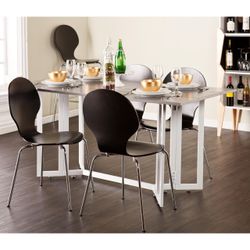 Holly Martin Driness Convertible Drop Leaf Dining Table For Small Spaces With Gate Leg Design