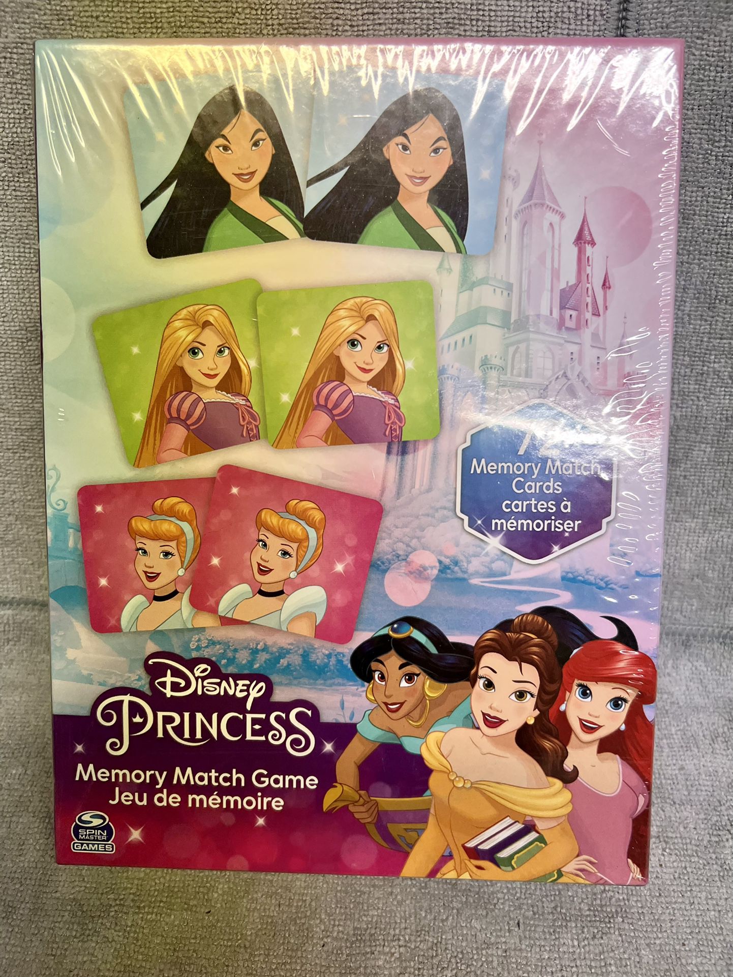 NEW Disney Princess 72-Piece Memory Match Cards Game -  Kid's Educational Game