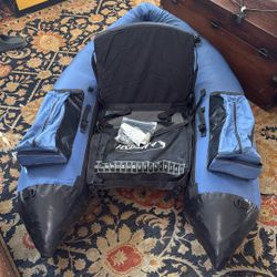 Outcast Fish Cat 4 Fishing Float Tube Blue Excellent 