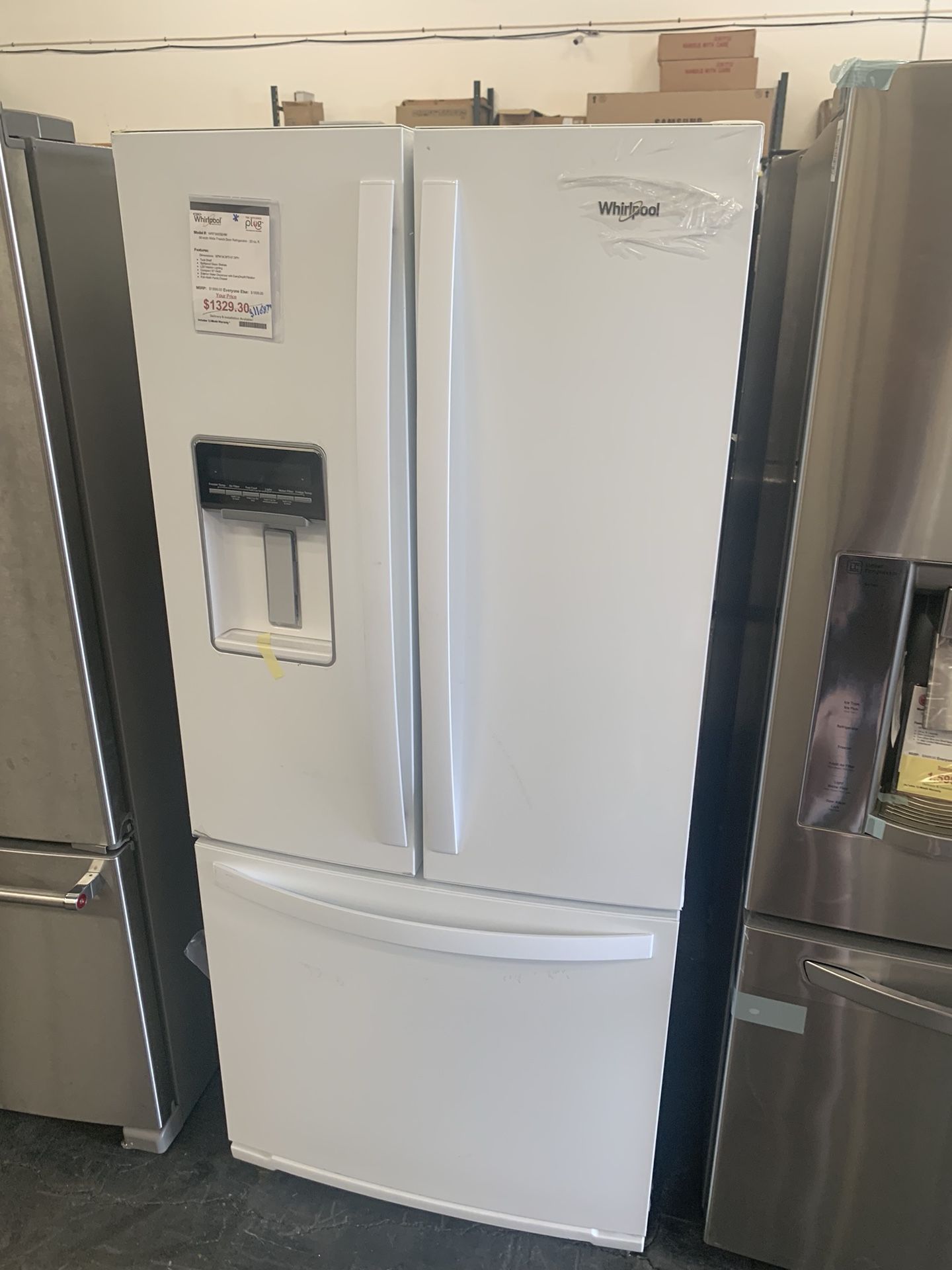 New whirlpool 30” French door refrigerator