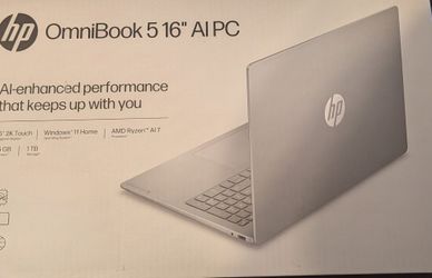 Silver HP OmniBook 5 16 inch Laptop Next Gen AI PC