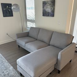 Mr. Kate Winston Sectional Sofa Light Gray Linen Modern Couch