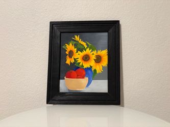 Original Painting Sunflowers and Fruit