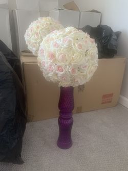 Pink & White Rose Kissing Balls for Wedding & Event Decorations