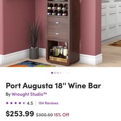 2 shelves/ Wine Bar. 