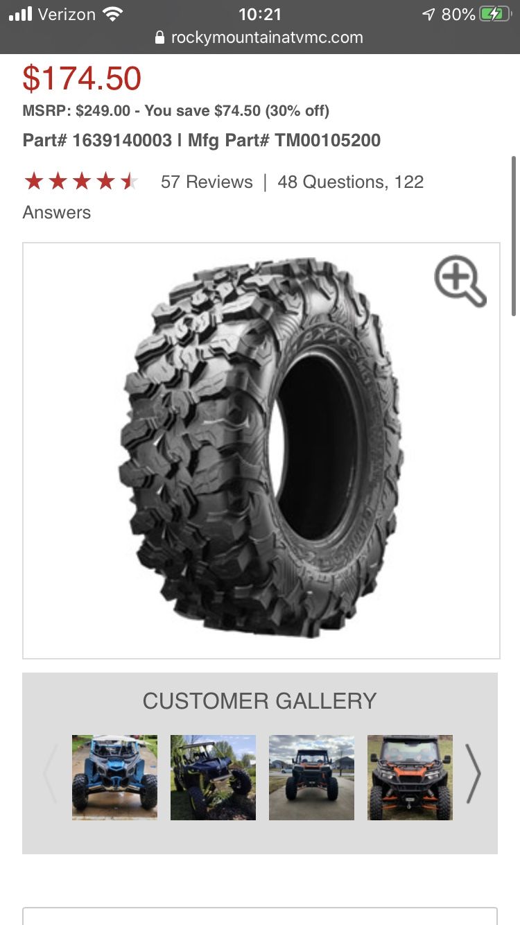 MAXXIS CARNIVORE RADIAL TIRE 30x10-14 RZR SET for Sale in Las Vegas, NV ...