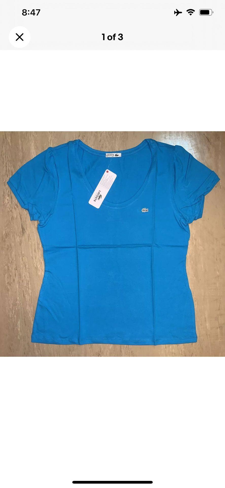 LACOSTE ROUND-NECK SILVER CROC FOR WOMEN