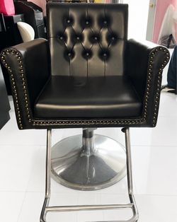 2 Black Tufted Salon Styling Chair