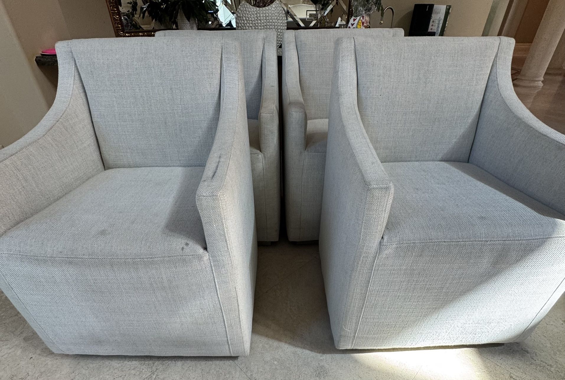 4 Rolling Arm Chairs