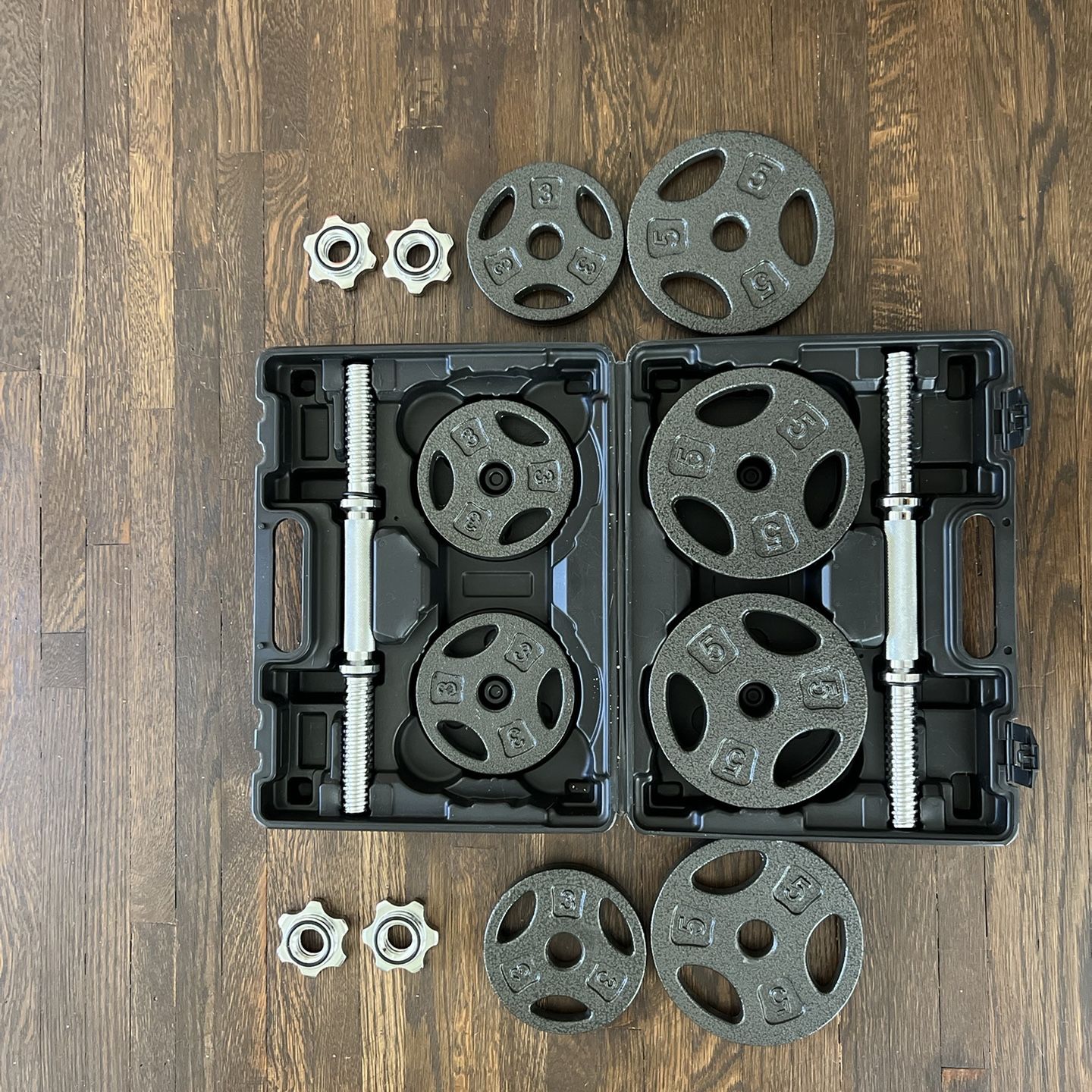 Like New Adjustable Cast Iron Dumbbell Weight Set - $60 (MSRP $80)