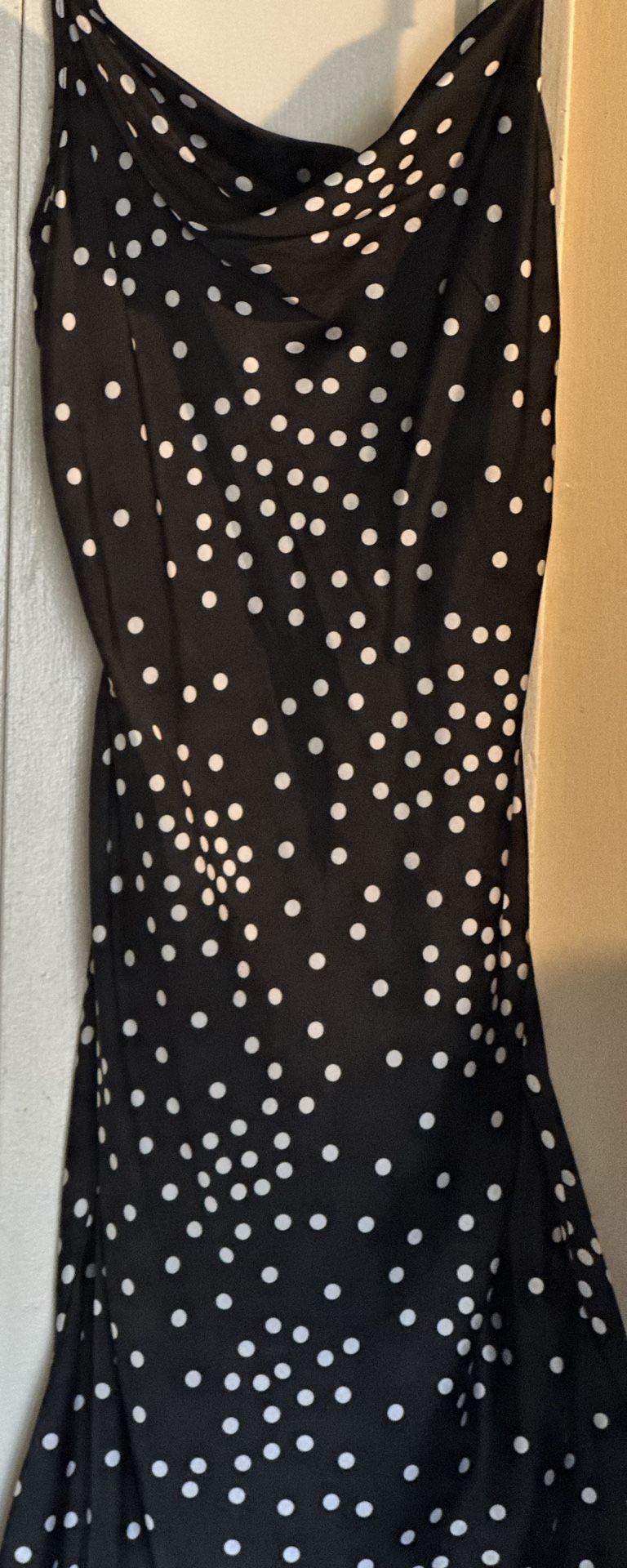 Bebe Satin Polka Dot Satin Slip Dress