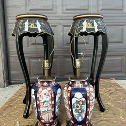 Vintage Mother Of Pearl Tables/ Plant Stands