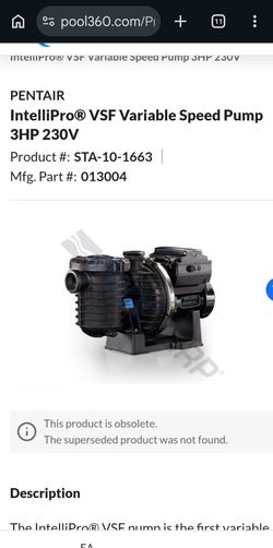 Sta-rite/ Pentair pool pump motor with screen 3 hp