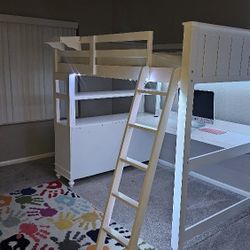 Bunked Bed With Desk And Dressers  drawers