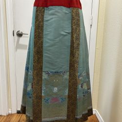 Newman Marcus linen/silk pleated skirt