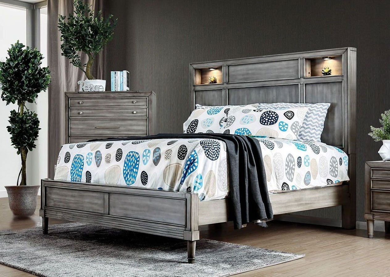 Queen Gray Bed Frame
