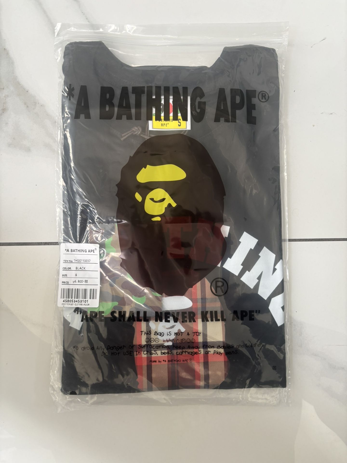 Black And Red A Bathing Ape Bape X Burberry Collab Size S