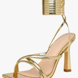 Gold high Heels With Straps