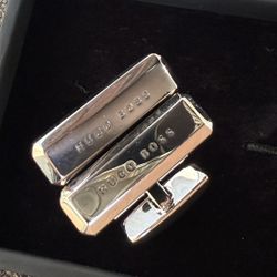 Hugo Boss Cufflinks – Elegant Silver & Gold Tone, New in Box