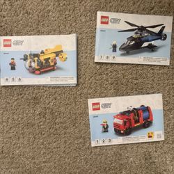 Lego City Helicopter, Fire Engine, Submarine