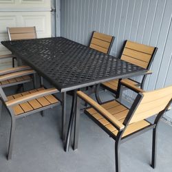 Outdoor patio furniture set 7 piece dining set table and 6 chairs 